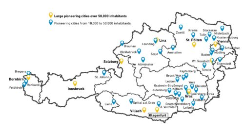 Map Austrian pioniereng cities 